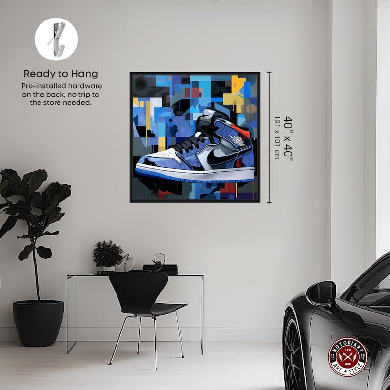 Notoriart Primary Sneakers Framed Sneaker 1 Piece Canvas Wall Art