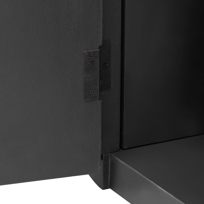 Vertical Striped Door Storage Cabinet, Multi-Functional Wooden Buffet Sideboard, Console Cabinet with Adjustable Shelves