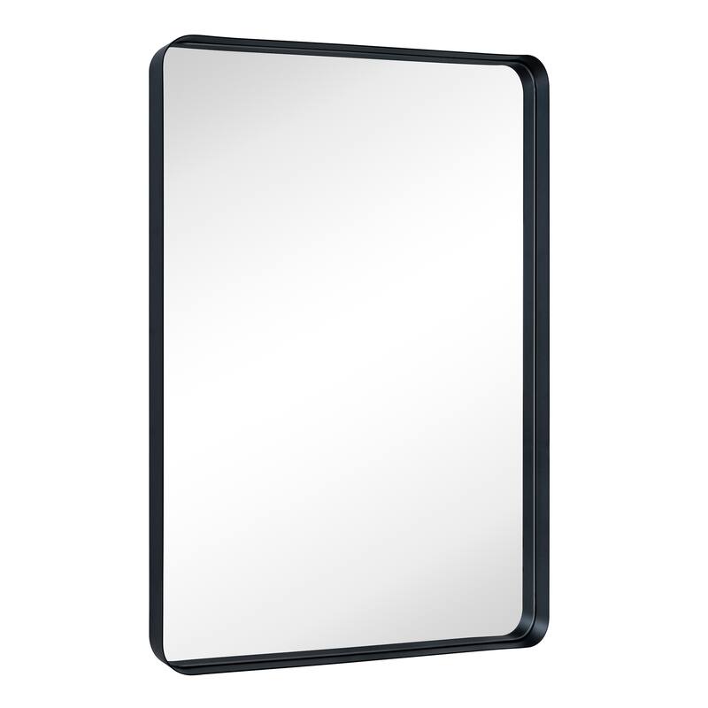 Arthers Stainless Steel Metal Bathroom Vanity Wall Mirror - 40" x 30" - Black