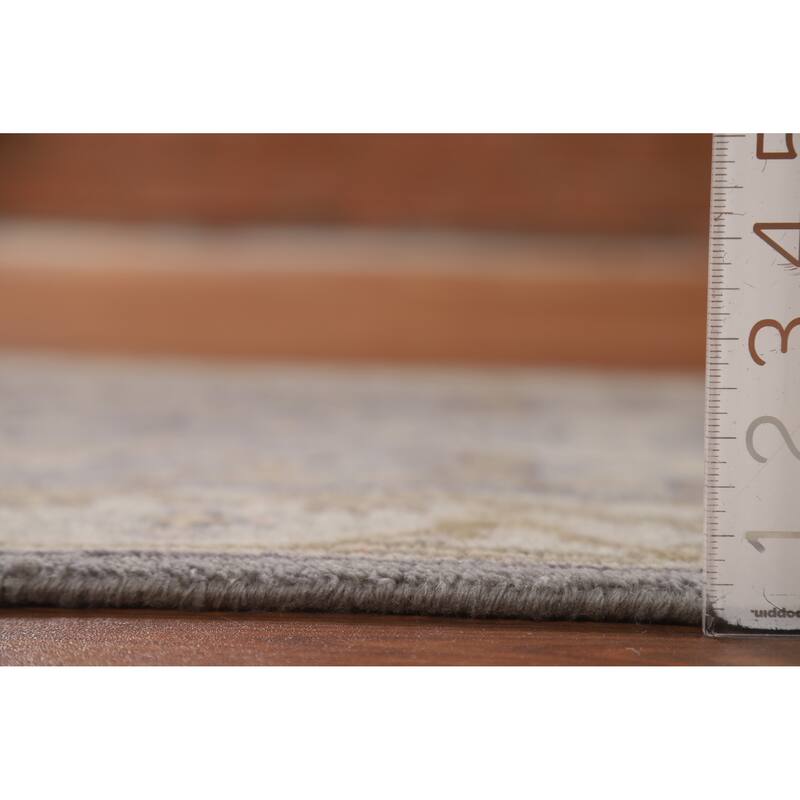 Gray Oushak Oriental Runner Rug Hand-Knotted Wool Carpet - 2'6"x 9'11"