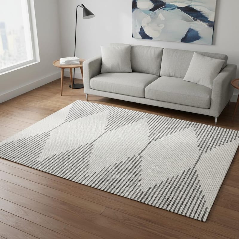 HomeRoots Geometric Modern Rectangle Area Rug - 5' X 8' - 5' X 8'