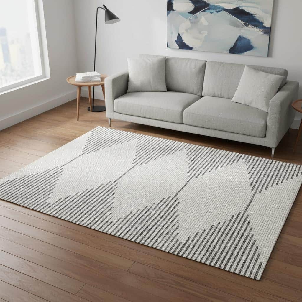 HomeRoots Geometric Modern Rectangle Area Rug - 5' X 8'