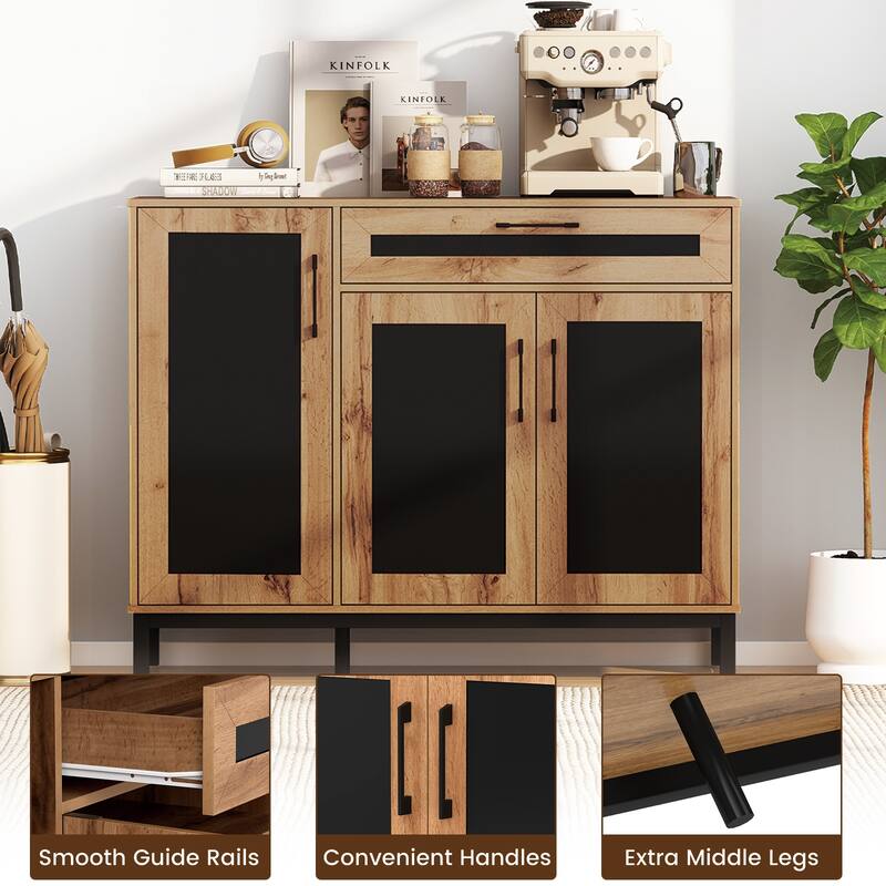 Gymax 48'' Sideboard Buffet Cabinet w/Drawer & Removable Shelves for