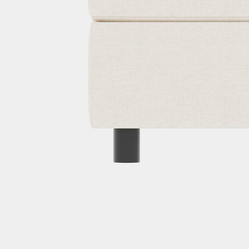 Beige 68'' L-Shaped 6-Seater Modular Sectional Sofa with Storage, Convertible Ottoman, High-Density Foam, and Pocket Springs