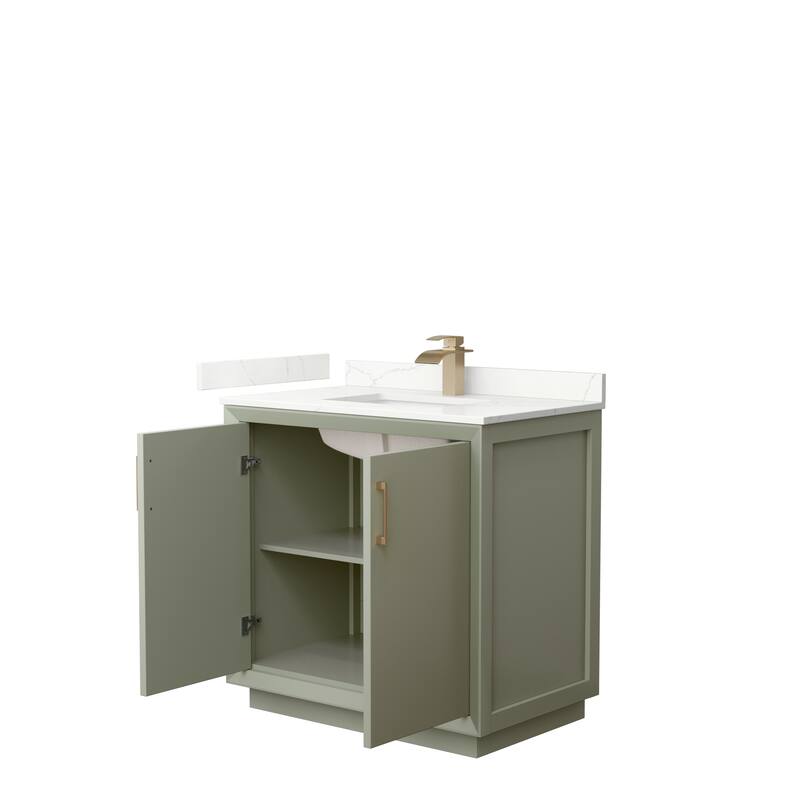Strada 36-inch Single Vanity, Quartz Top