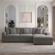 preview thumbnail 48 of 132, 118" W Corduroy L-shape Modular Sectional Sofa with Pillows