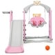 preview thumbnail 18 of 21, Costway 4-in-1 Toddler Climber and Swing Set w/ Basketball Hoop & Ball