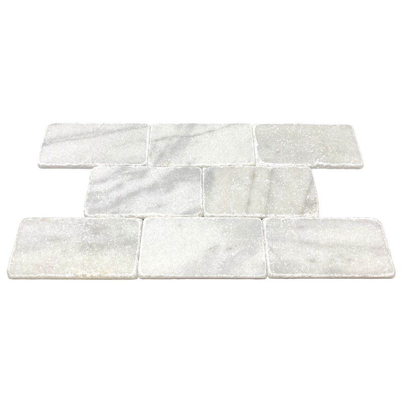 Pale Gray Marble 3" x 6" Tumbled Tile