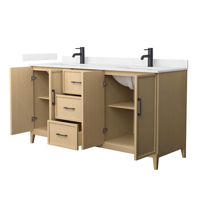 Elan 66-inch Double Vanity, Cultured Marble Top