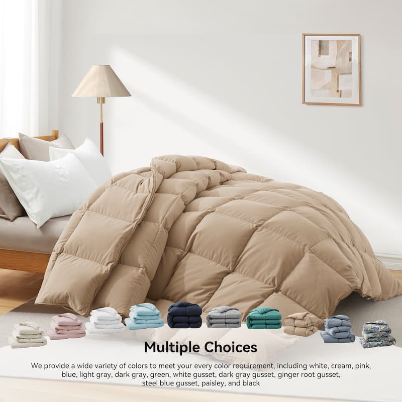All Season Medium to Extra Warmth White Feather Down Comforter Duvet Insert