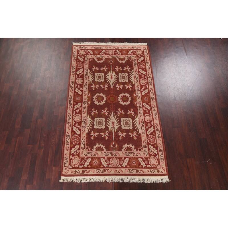 Nepalese Vegetable Dye Oriental Area Rug Hand-knotted Wool Carpet - 5'0" x 8'6"