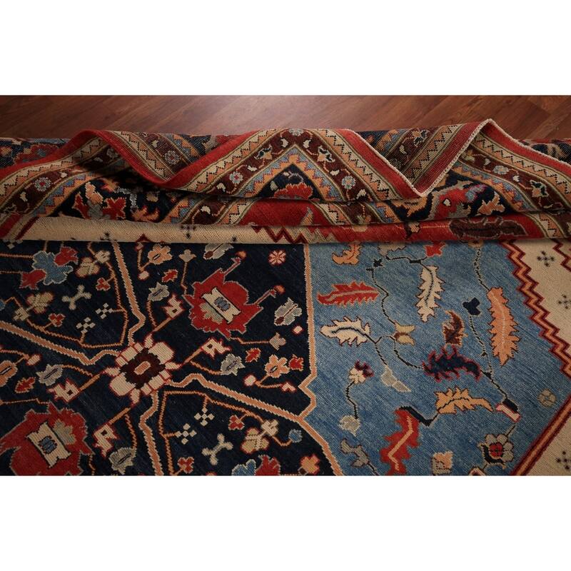 Vegetable Dye Red Sultanabad Oriental Rug Hand-Knotted Wool Carpet - 8'11" x 12'0"