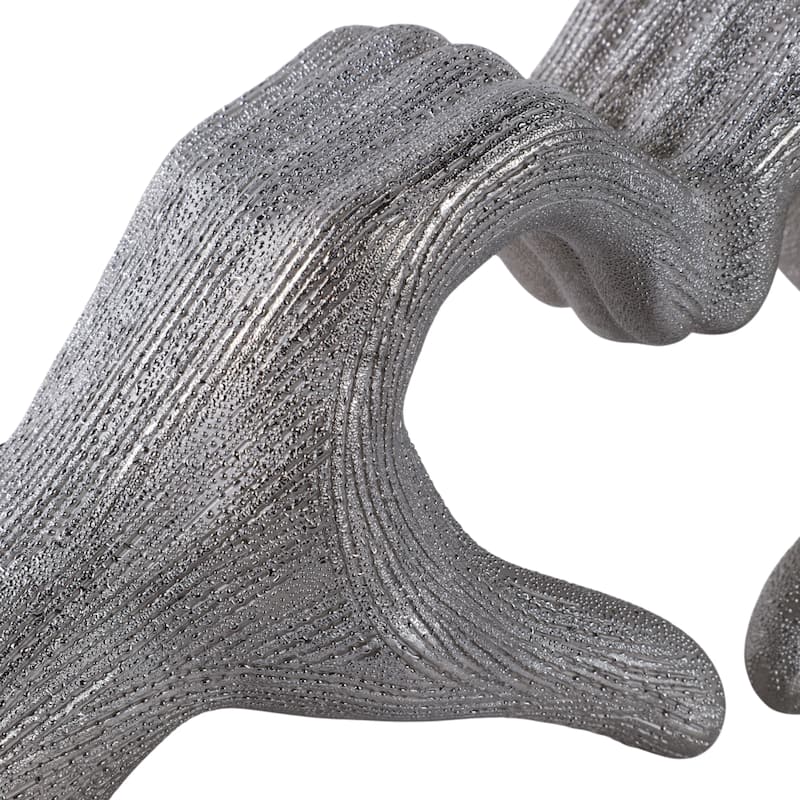 Modern Stone Ceramic Decorative Hand Heart Sculpture