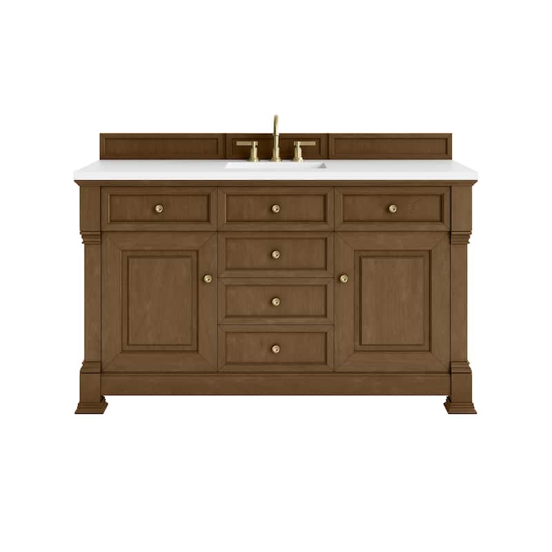 Brookfield 60S" Single Vanity, Honey Oak