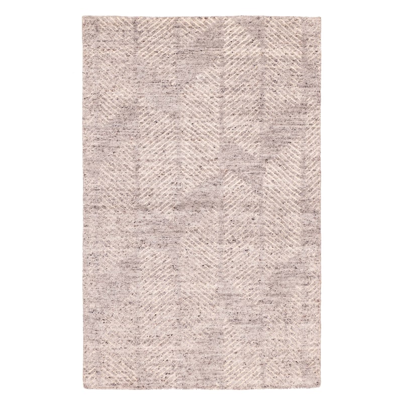 ECARPETGALLERY Hand-knotted Tangier Grey Wool Rug - 5'0 x 7'10