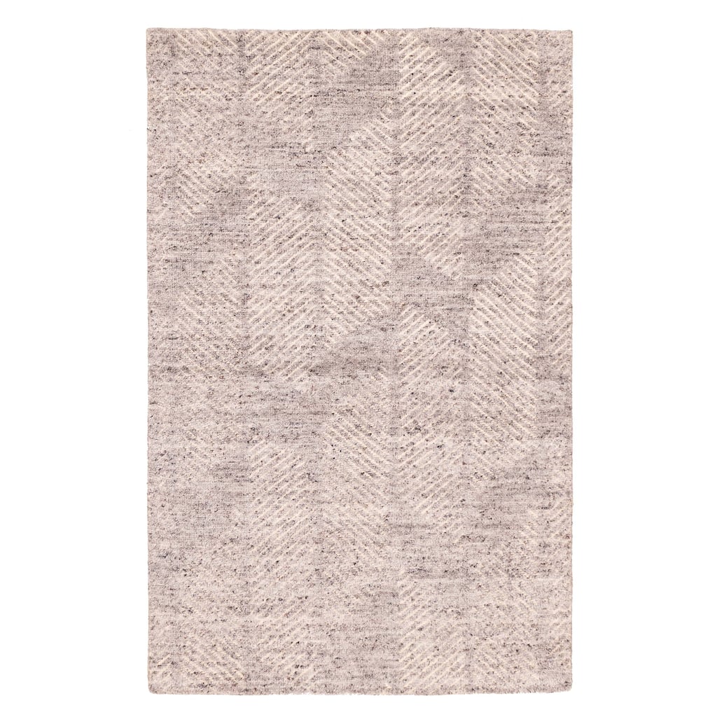 ECARPETGALLERY Hand-knotted Tangier Grey Wool Rug - 5'0 x 7'10