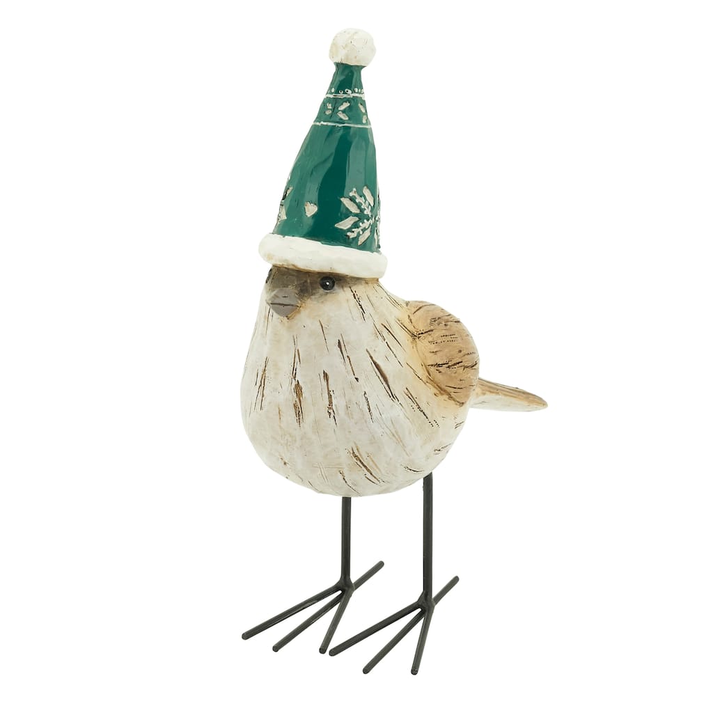 Bird with Winter Hat Home Accent - 6.5"