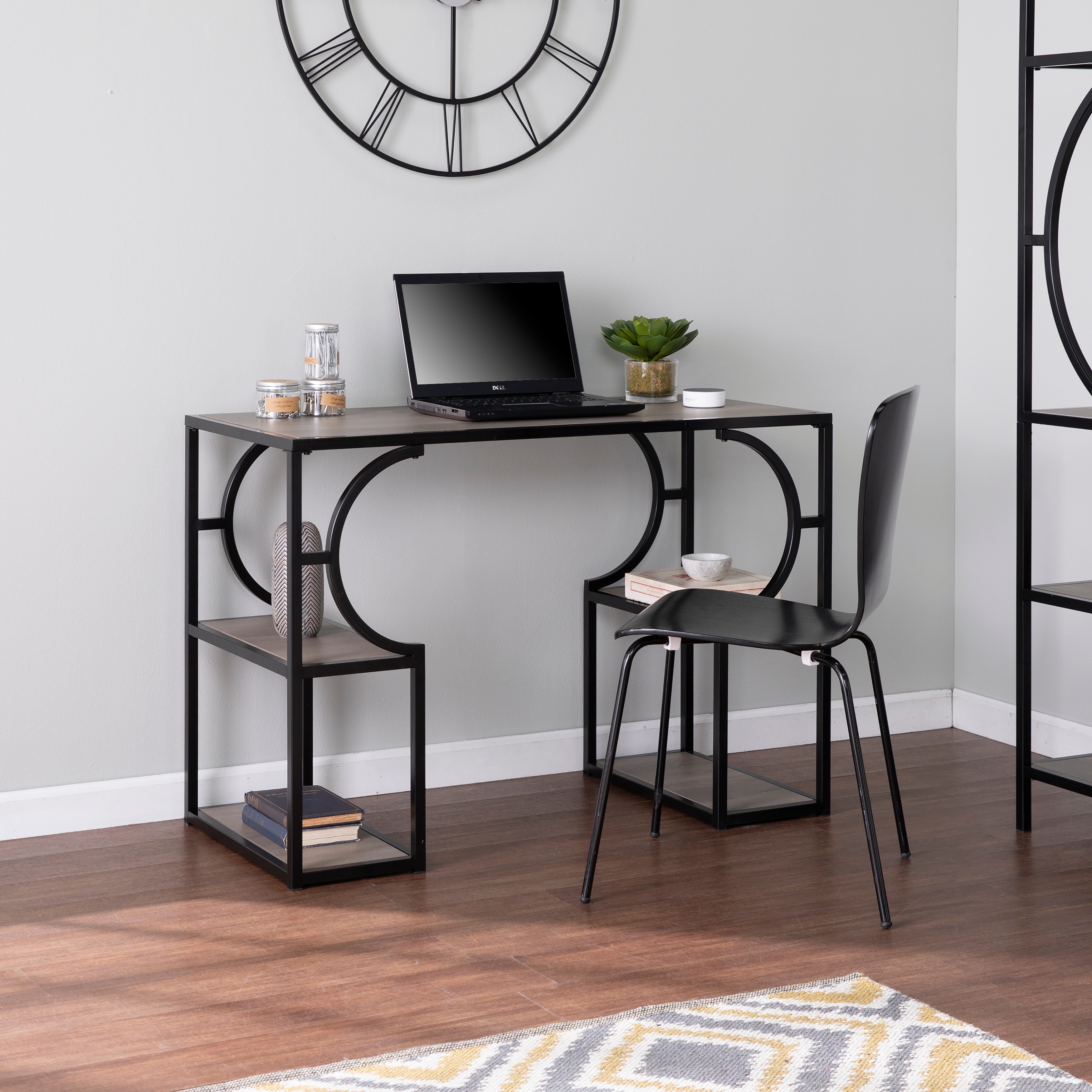 SEI Furniture Tynhill Transitional Brown Wood Desk