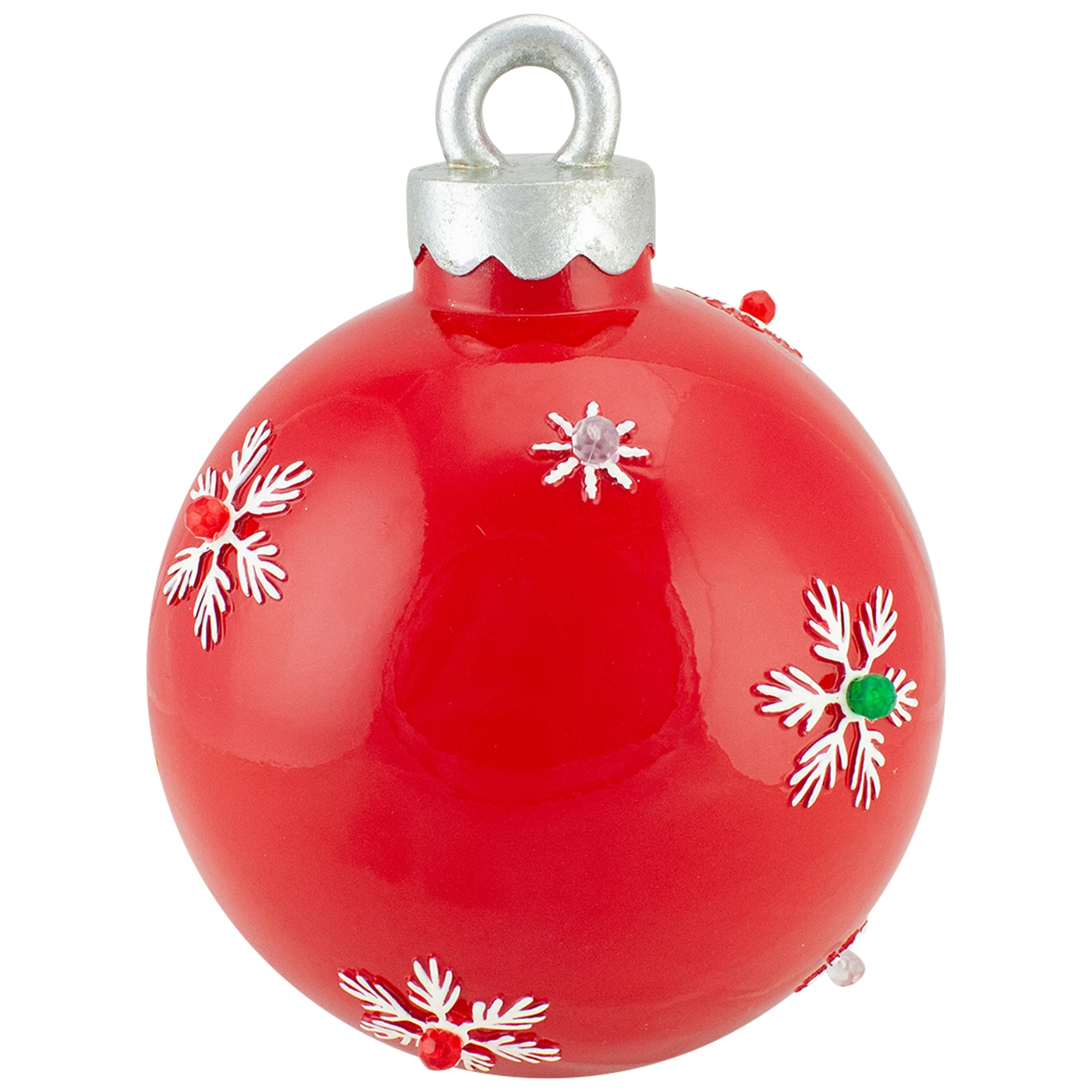 Red and Black Damask Christmas Ball Ornament Idea Ceramica