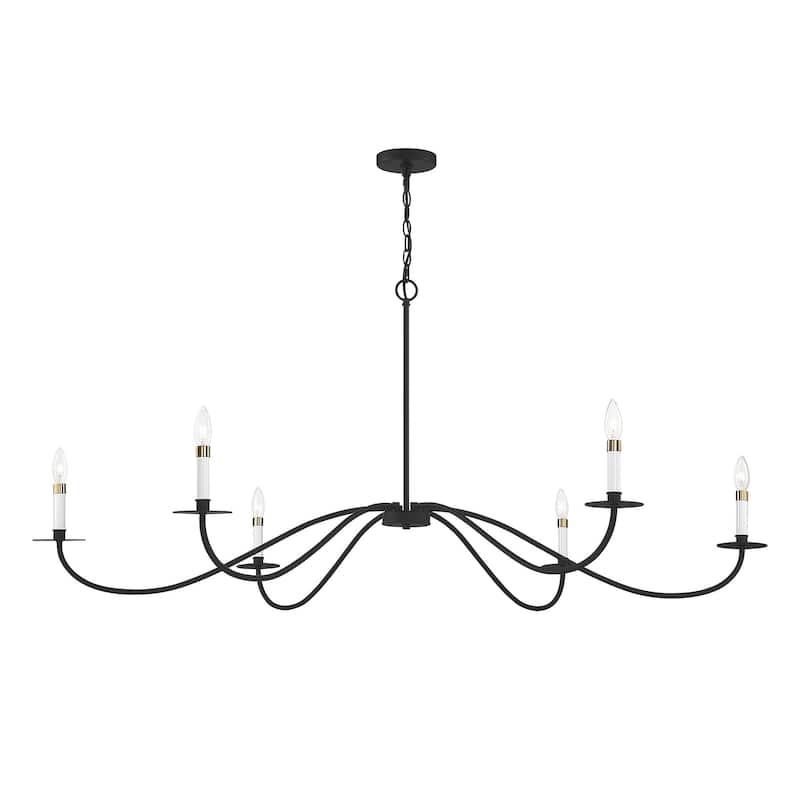 Meridian M100105 6 Light 60" Wide Taper Candle Chandelier