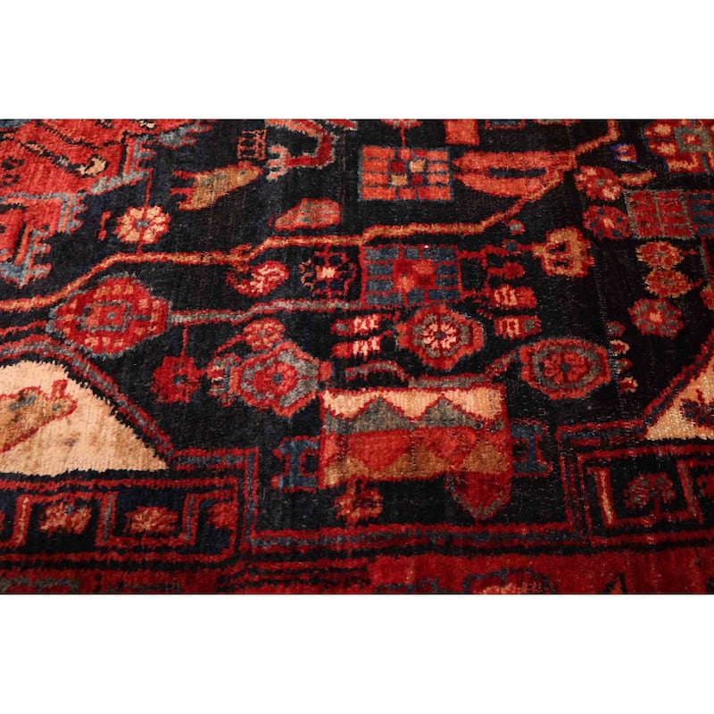 ECARPETGALLERY Hand-knotted Anatolian Vintage Dark Navy Wool Rug - 4'4 x 9'2