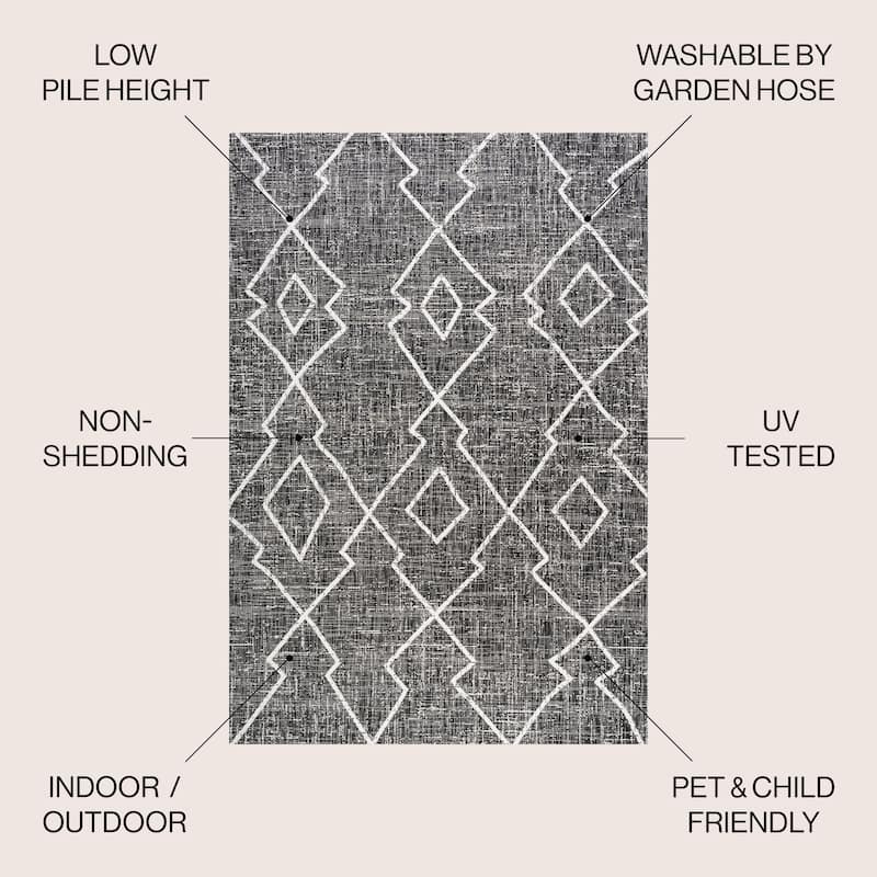 JONATHAN Y Derya Tribal Diamond Trellis Indoor/Outdoor Area Rug