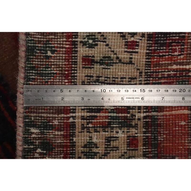Hand Knotted Oriental 100% Wool Carpet Traditional Tribal Brown Ardebil Runner Rug - 11' 4'' X 3' 6''