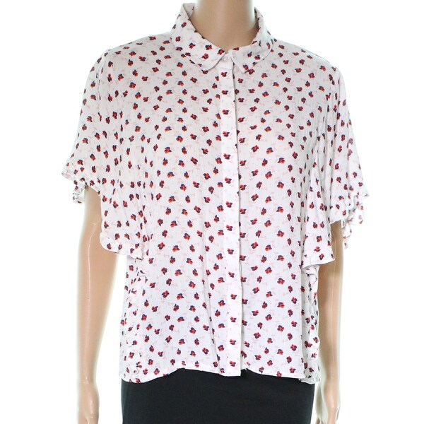 womens floral button down shirt
