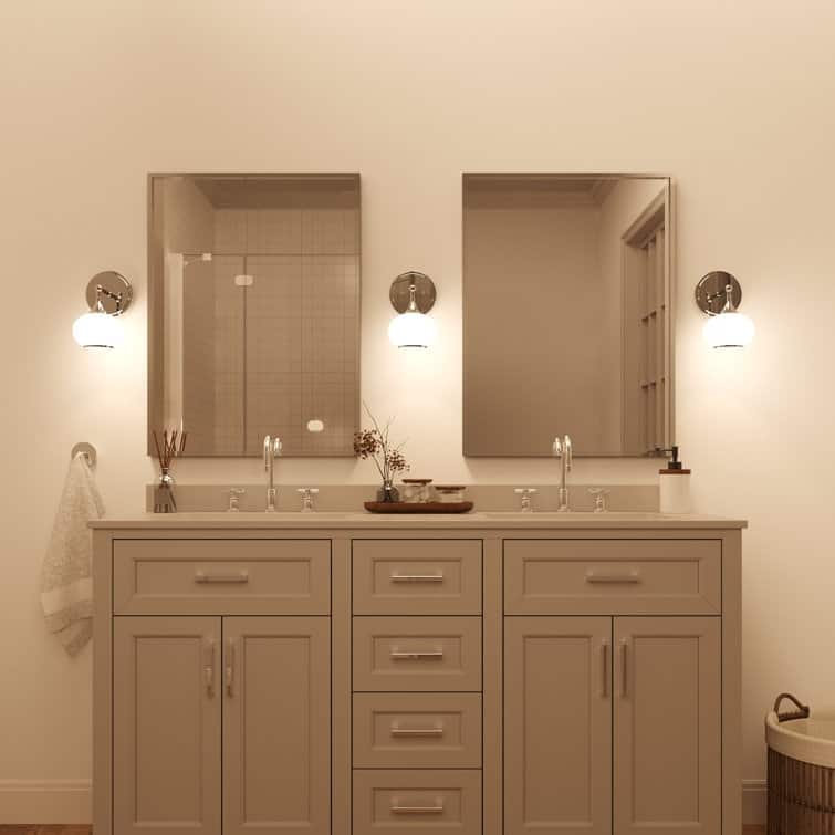 Acroma 1 Light Polished Chrome Finish Modern Globe Vanity Light