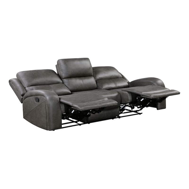 Fremont & Park Mabel 84.5" Polished Microfiber Manual Double Reclining Sofa