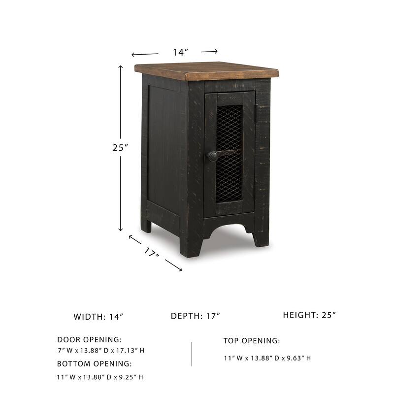 Valebeck Black/Brown Casual Chair Side End Table