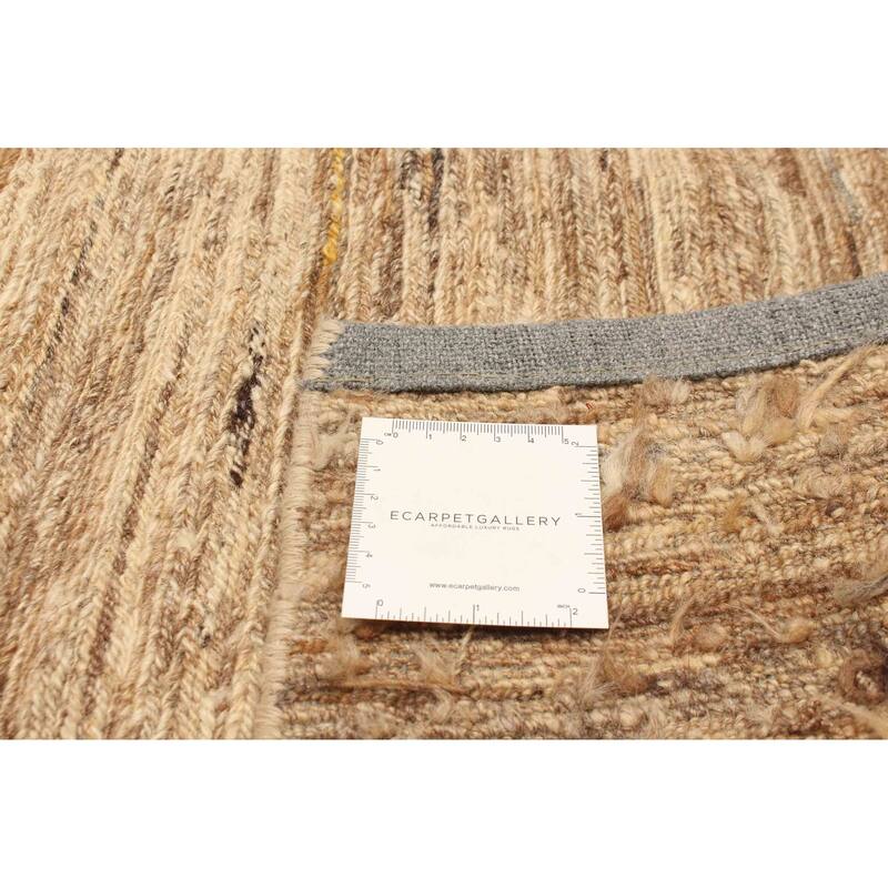 ECARPETGALLERY Flat-Weave Natural Beige Wool Tapestry Kilim - 5'2 x 8'0