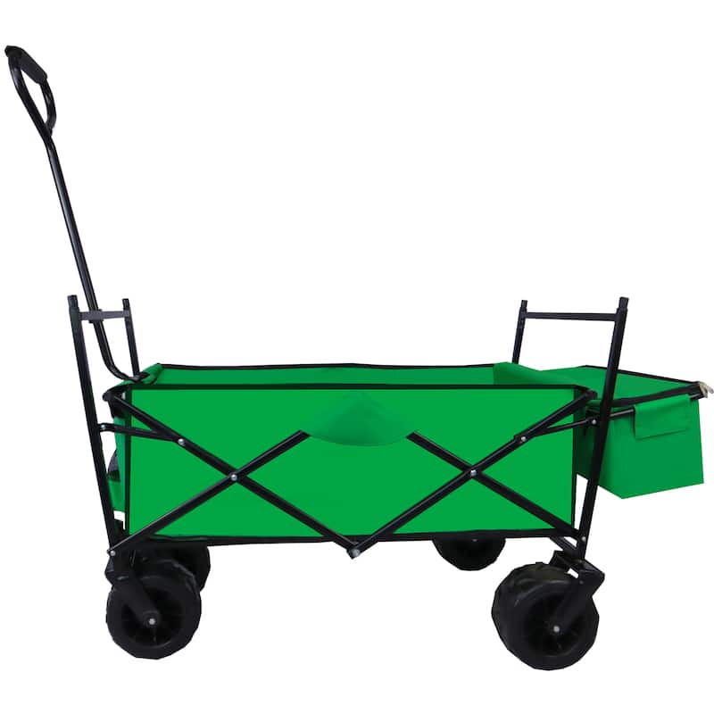 Outdoor Camping Kids Foldable Wagon,Portable Beach Trolley Cart with Removable Canopy