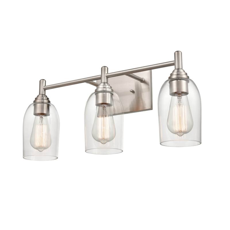 Millennium Lighting Arlett 3 Light Vanity fixture in Multiple Finishes with Clear Glass Shades