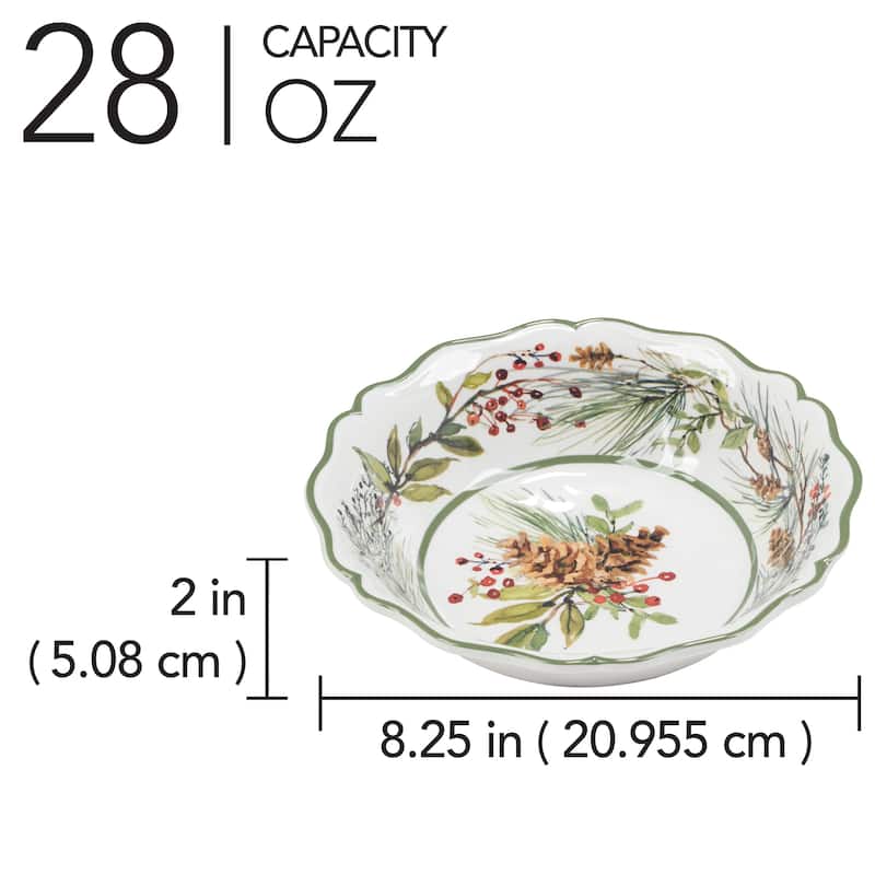 Certified International Winters Forest 8.5" Melamine All Purpose Bowls, Set of 4 - 8.25" Diameter x 2"