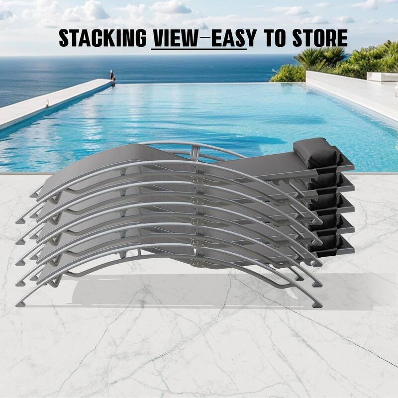 Outdoor Chaise Lounge Set of 2 Patio Recliner Chairs with Adjustable Backrest