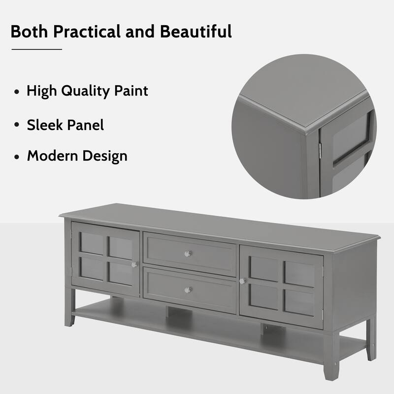 TV Stand Holds 60-Inch TV, Entertainment Center TV Cabinet with Multi-Function Storage, Media Console for Living Room