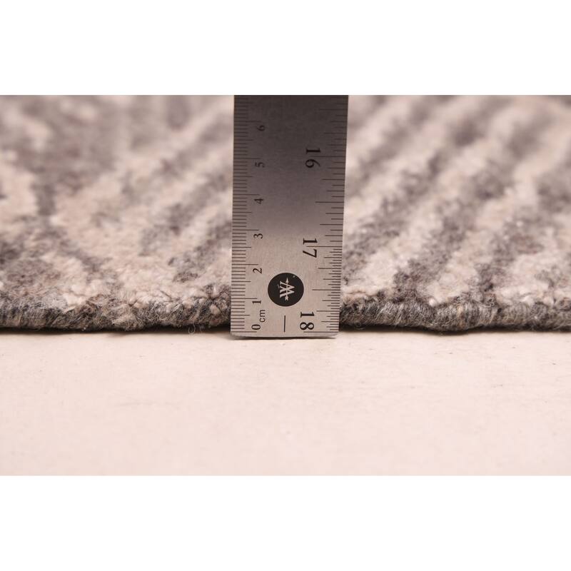 ECARPETGALLERY Hand Loomed Elysian Dark Grey Silk, Wool Rug - 6'0 x 8'11