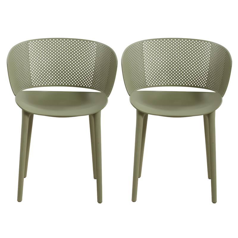 Christopher Knight Home - Gerald Modern Outdoor Plastic Dining Chair (Set of 2)
