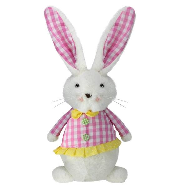 Shop 13 5 Plush Girl Rabbit In Pink And White Checkered Spring