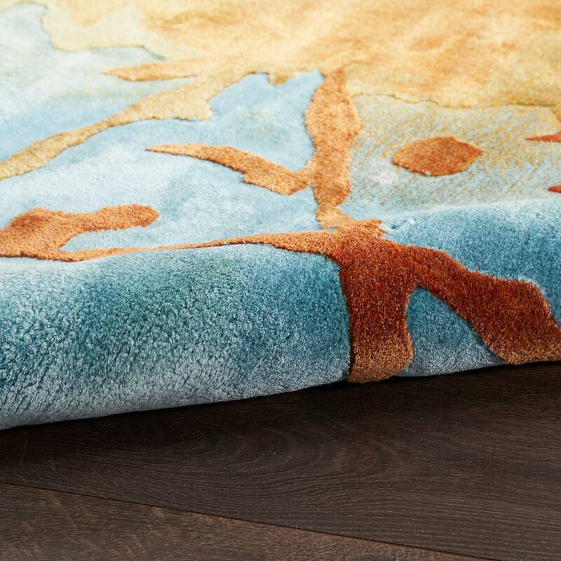 Nourison Prismatic Modern Abstract Golden Yellow Multicolor Area Rug