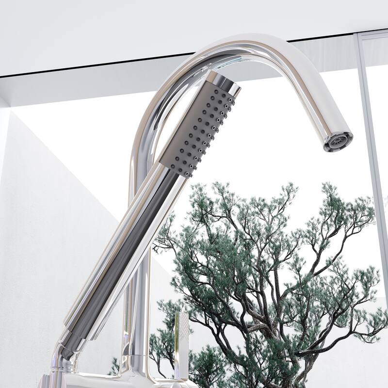 Eviva Modem Single-Handle Freestanding Tub Faucet with Hand Shower
