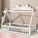preview thumbnail 43 of 49, Tent-shaped Floor Bed with Fence & Door,Wooden Montessori Bed for Kids
