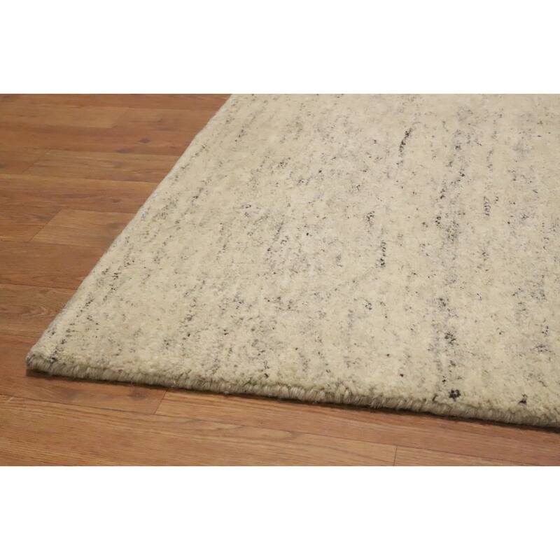 Hand Knotted Oriental 100% Wool Carpet Modern Solid Beige & Ivories Gabbeh Area Rug - 6' 0'' X 3' 11''