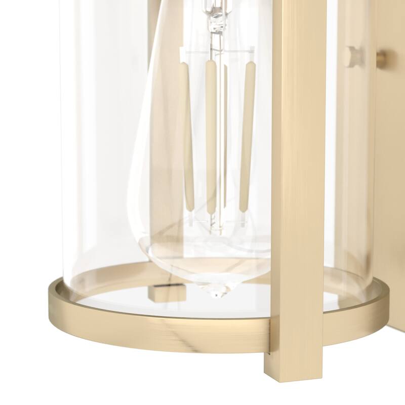 Hunter Astwood 1-Light Wall Sconce, Clear Glass, Damp-Rated, Bath or Hall Light - Contemporary, Transitional, Art-Deco
