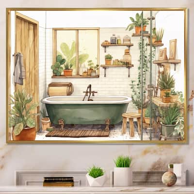 Designart "Natural Bathroom Decor XI" Bathroom Framed Wall Art Living Room