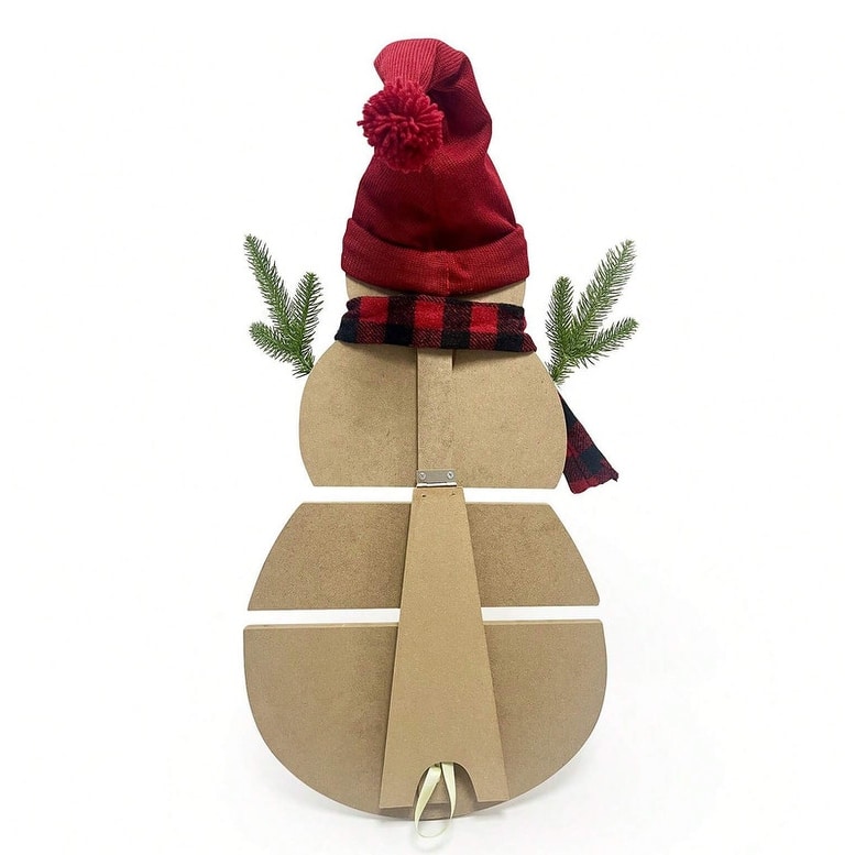 28‘’ H Wooden Snowman Christmas Porch Sign, Outdoor Christmas Decorations for Porch & Front Door Holiday Décor