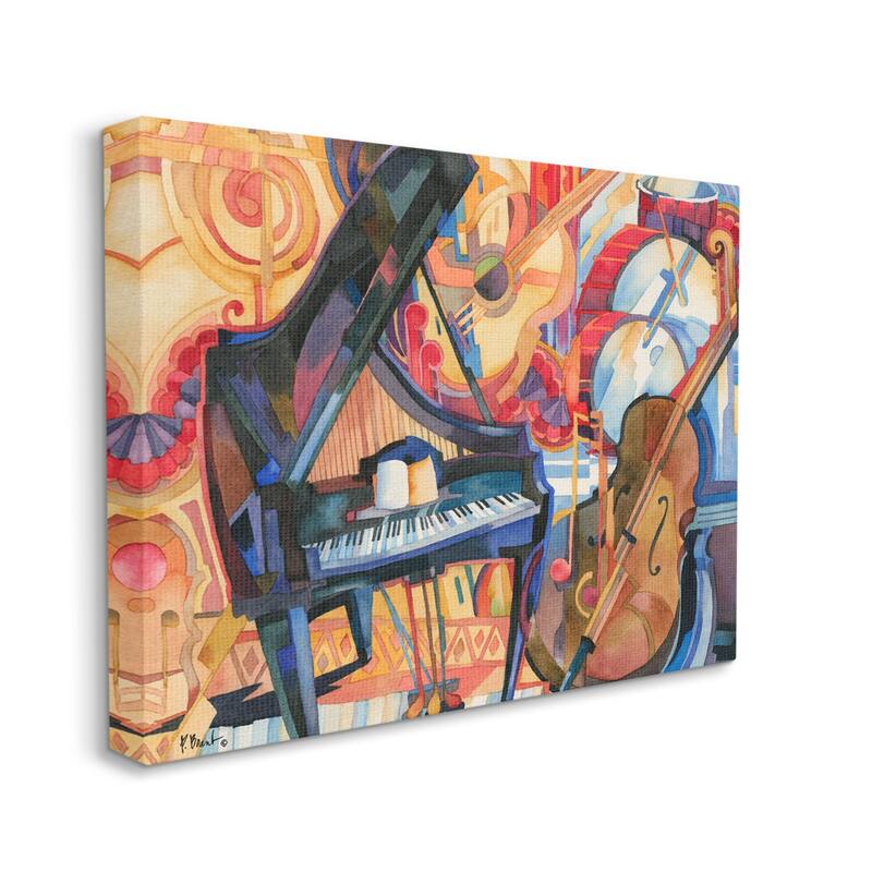 Stupell Big City Music Piano Cubism Stretched Canvas Wall Art, Design by Paul Brent