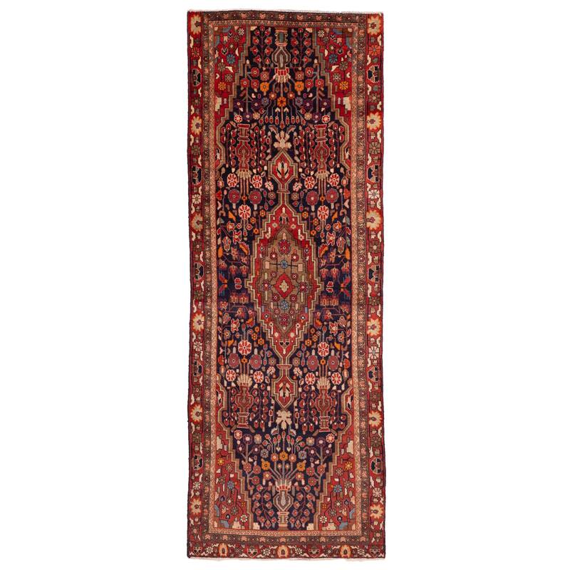 ECARPETGALLERY Hand-knotted Andelz Navy Wool Rug - 3'4 x 9'10