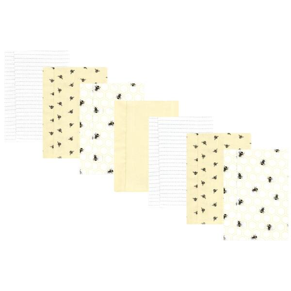 slide 1 of 1, Hudson Baby Flannel Burp Cloth 7pk, Honey Bee, One Size - Honey Bee 7 Pack - One Size One Size - Honey Bee 7 Pack